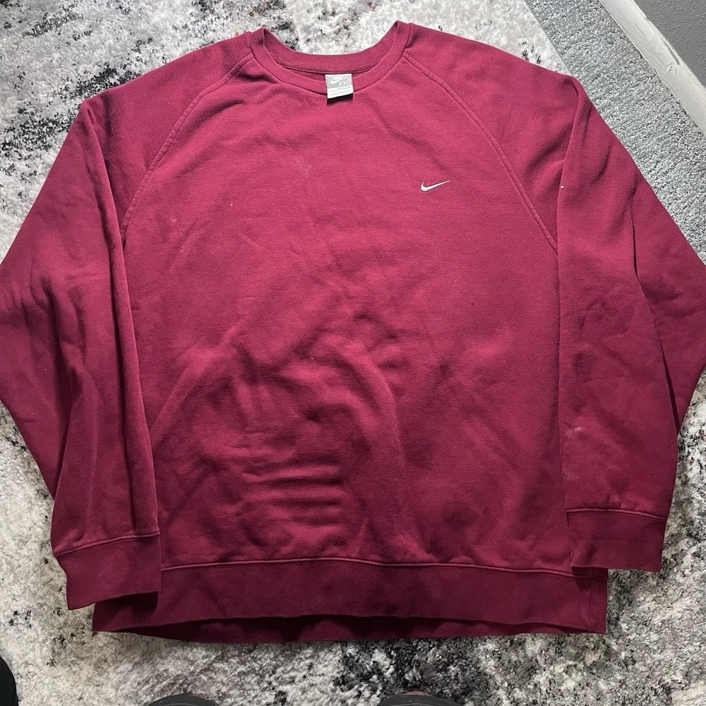 Nike Men's Pullover Hoodie Sweatshirt Vintage‎ 00's , Red, Size 2XL